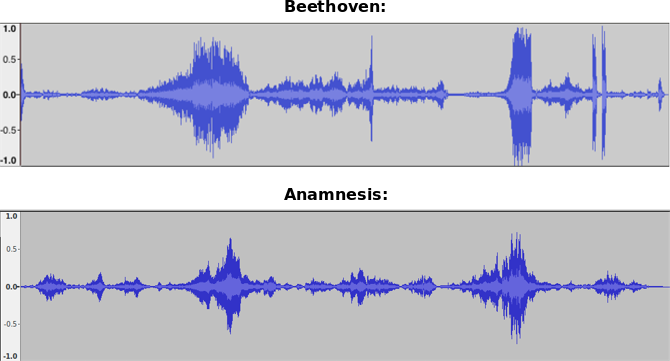 Comparison of Beethoven and Anamnesis Waveforms